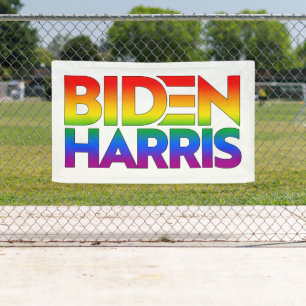 Biden Harris Trots Regenboog Spandoek
