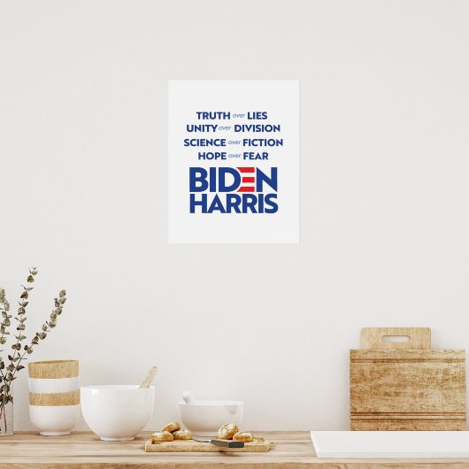 Biden Harris - Truth Unity Science Hope Poster (Keuken)