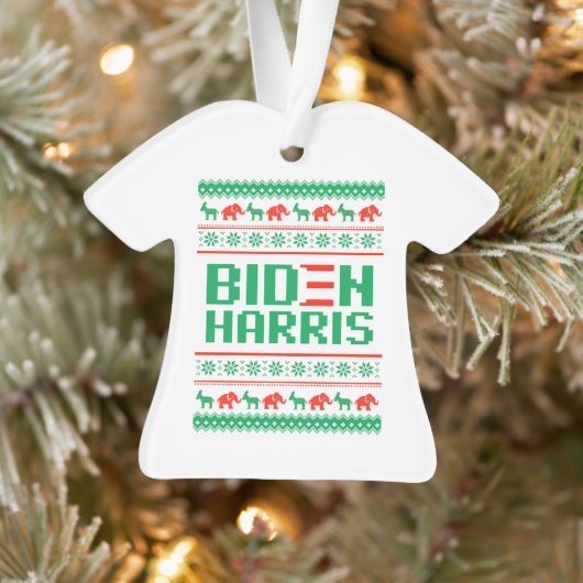 BIDEN HARRIS UGLY CHRISTMAS SWEATER (groen) Ornament (Boom)