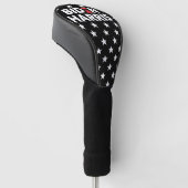 Biden / Harris White Stars Pattern Black Golfheadcover (Schuin)