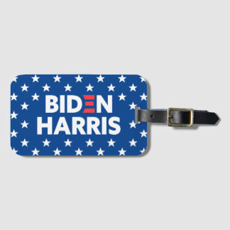 Biden / Harris White Stars Pattern Blue Bagagelabel