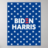 Biden / Harris White Stars Pattern Blue Poster (Voorkant)