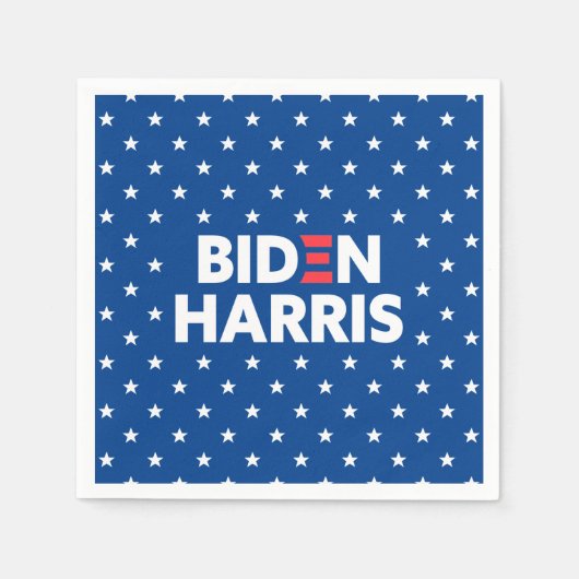 Biden / Harris White Stars Pattern Blue Servet (Voorkant)