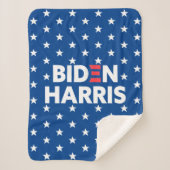 Biden / Harris White Stars Pattern Blue Sherpa Deken (Voorkant)