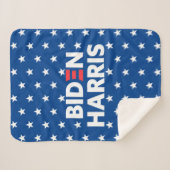 Biden / Harris White Stars Pattern Blue Sherpa Deken (Voorkant (horizontaal))