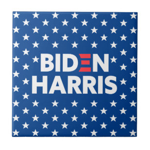 Biden / Harris White Stars Pattern Blue Tegeltje
