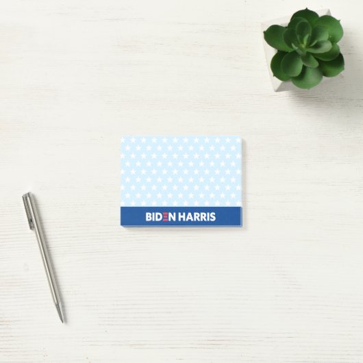 Biden Harris White Stars Pattern Light Blue Post-it® Notes (Kantoor)