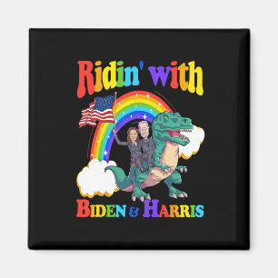 Biden Kamala Harris Shirt Peuter Kinder Dinosaurus Magneet