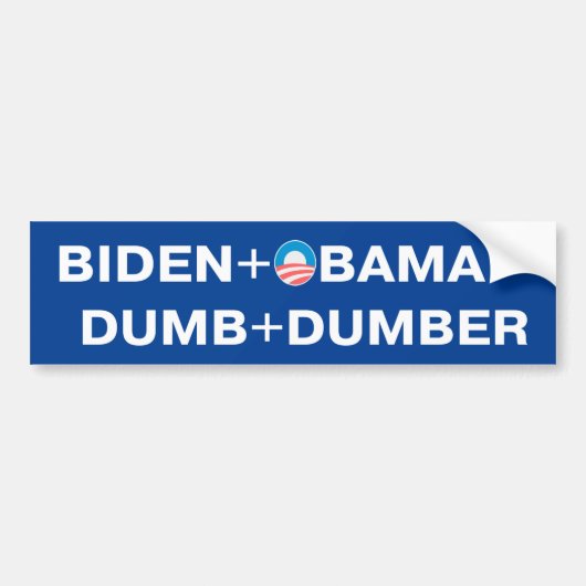 Biden - Obama. Dumb - Dumber Bumper Sticker (Voorkant)