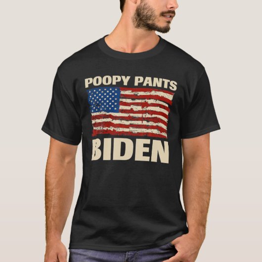 Biden Poop Costume T-shirt, Poopy Pants Biden, Fun T-shirt (Voorkant)