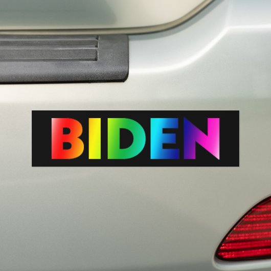 Biden pride lgbtq regenboog typografie zwart bumpersticker (Op auto)