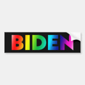 Biden pride lgbtq regenboog typografie zwart bumpersticker (Voorkant)