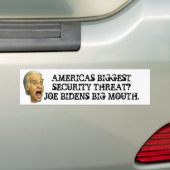 Biden SECRITY THREAT / obama socialist joker Bumpersticker (Op auto)