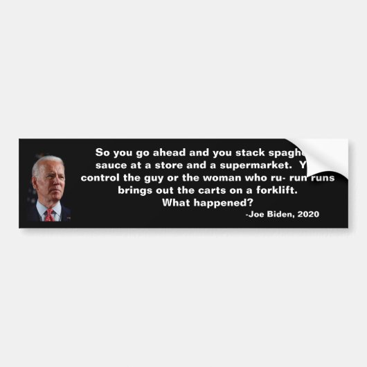Biden Spaghetti Quote Bumpersticker (Voorkant)