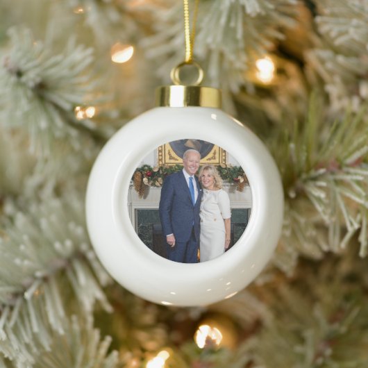 Biden State of the Christmas Union Keramische Bal Ornament (Boom)