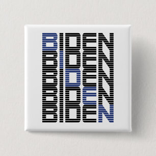 BIDEN-tekststapels Vierkante Button 5,1 Cm