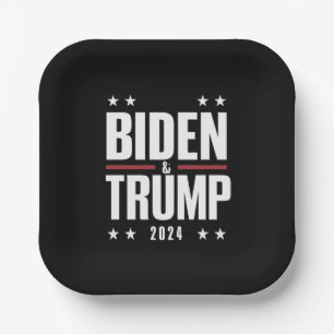 Biden Trump 2024 Grappige Verkiezing Presidentiële Papieren Bordje