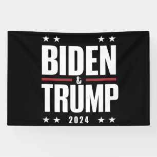 Biden Trump 2024 Grappige Verkiezing Presidentiële Spandoek