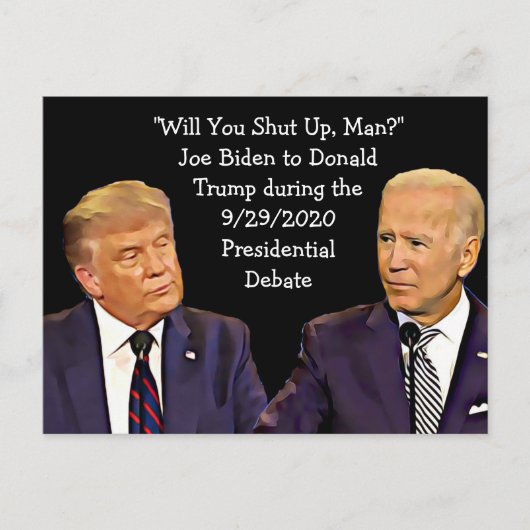 Biden vertelt Trump, hou gewoon Man dicht, offerte Briefkaart (Voorkant)