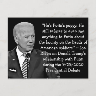 Biden's Quotes on Trump's Poetin Relatie Briefkaart