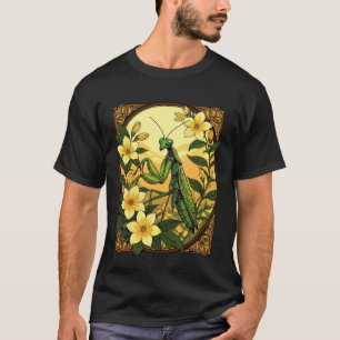 Bidsprinkhaan en gele jasmijnbloemen t-shirt