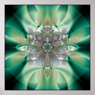 bidsprinkhaan : ethiek blauwdruk poster