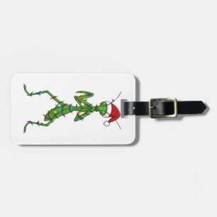 Bidsprinkhaan Kerst Vakantie Insect Bagagelabel