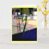 Bidsprinkhanen Kaart (Gele Bloem)