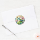Bidsprinkhanen op Waterverf Ronde Sticker (Envelop)