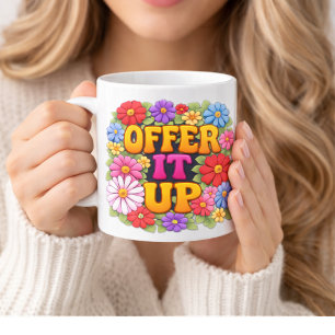 Bied het aan met 1960's bloemen vibe koffiemok