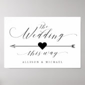 Bieden op deze manier Elegant Script Direction Sig Poster (Voorkant)