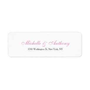 Bieden van Elegant script Creative Pink White Etiket