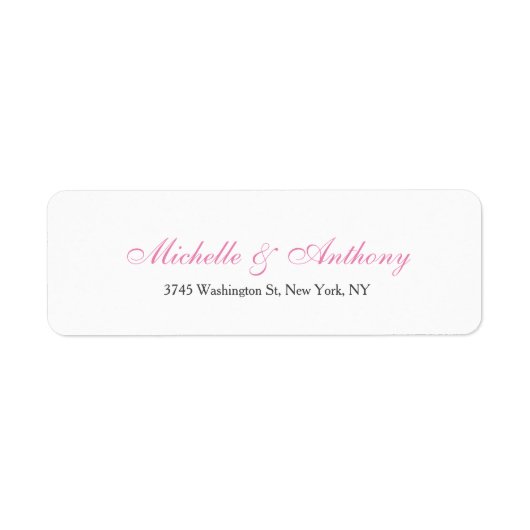Bieden van Elegant script Creative Pink White Etiket (Voorkant)