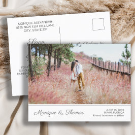 Bieden Verloving Foto Opslaan Datum Website Info e Aankondigingskaart