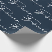 Bieden voor altijd modern script op zee cadeaupapier (Hoek)