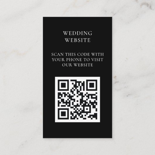 Bieden Website QR Code Black Modern Informatiekaartje (Achterkant)
