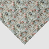 Biedermeier Dames met Rozen Tissuepapier (Detail)