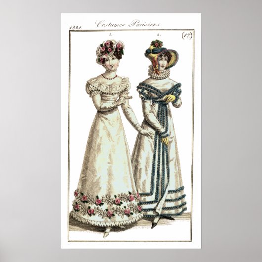 Biedermeier Mode Print 1821 Poster (Voorkant)