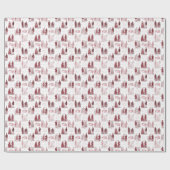 Biedermeier Mode Rode en Witte Toile Cadeaupapier (Vlak)