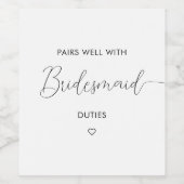Biedt een goed parcours met een bridesmaïde ontwer wijn etiket (Enkel label)