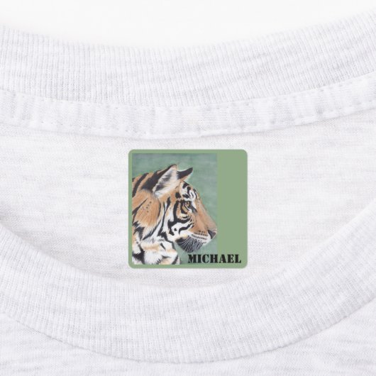 Biedt ijzer op waslabels, tijger en NAAM Labels (Aangebracht)