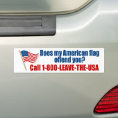 Biedt mijn Amerikaanse vlag je een belediging? Bumpersticker (Op auto)