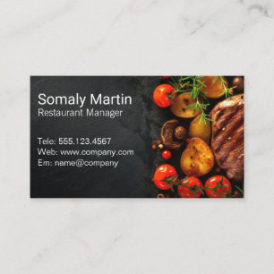 Biefstuk Aardappelen Tomaten Paddenstoelen Visitekaartje