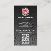 biefstuk | Minimalistische donkere barcode Visitekaartje (Voorkant)