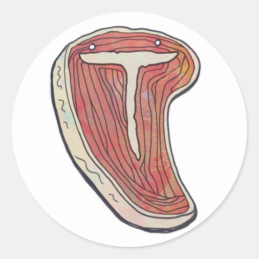 biefstuk ronde sticker (Voorkant)