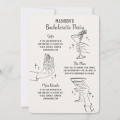 Biege Retro Cocktail Party Bachelorette Invitation (Dos)