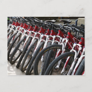 Bieken in een rij briefkaart