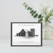 BIEL: PROVERBS: OUDE BARN, PENCIL DRAWING BRIEFKAART (Staand voorkant)