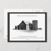 BIEL: PROVERBS: OUDE BARN, PENCIL DRAWING BRIEFKAART (Voorkant / Achterkant)