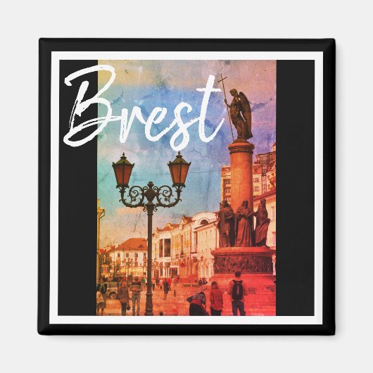 Biélorussie Architecture Brest Street View Magnet (Devant)